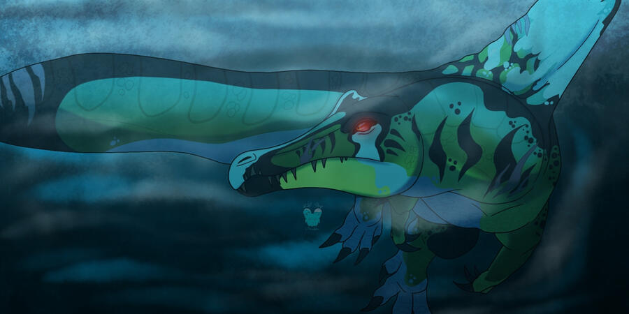 Swimming spinosaurus Swimming spinosaurus